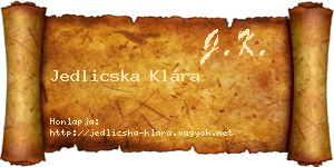 Jedlicska Klára névjegykártya
