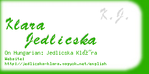 klara jedlicska business card